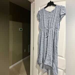 Women’s blue flower floral flowy dress Angels Forever Young sz XL